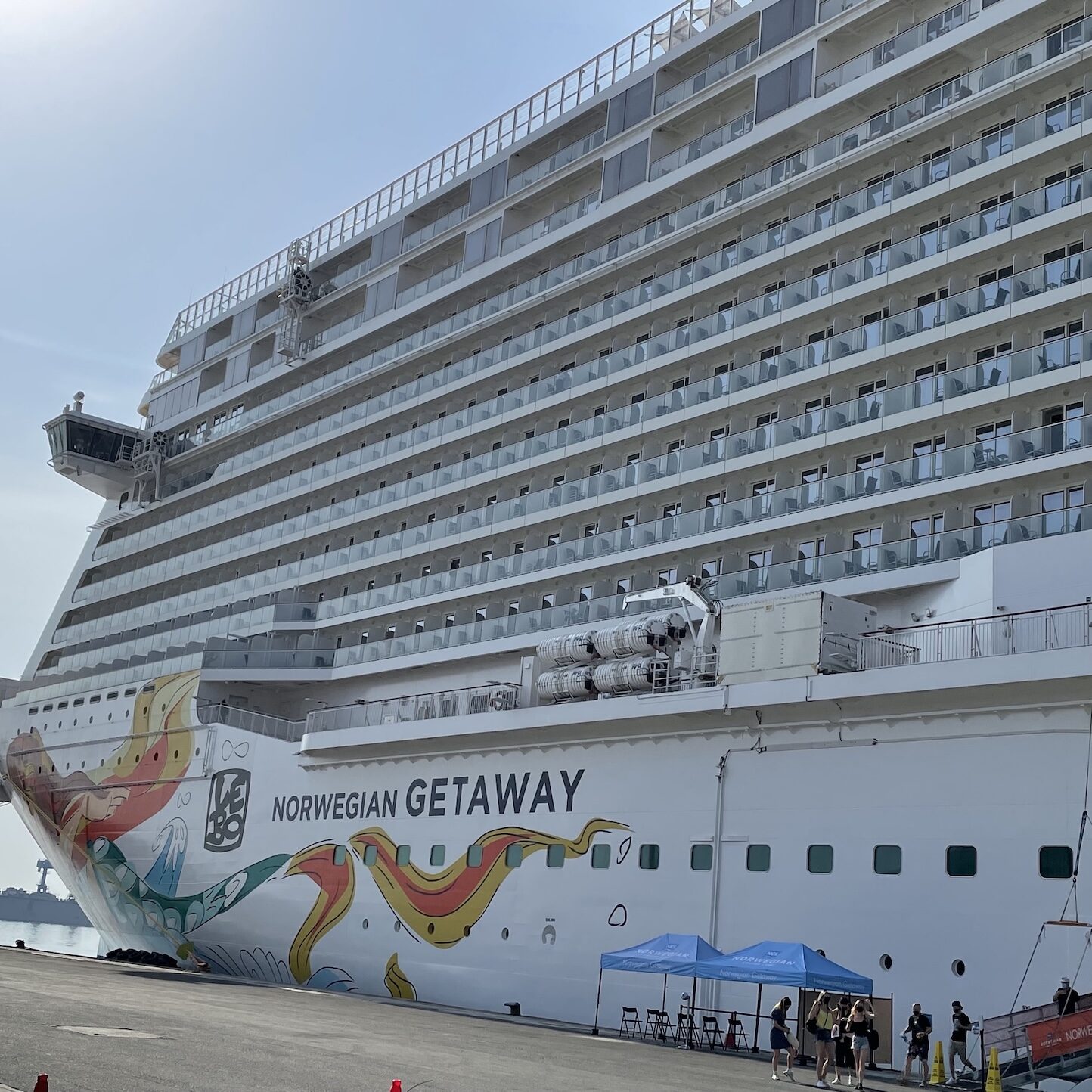 Norwegian Getaway cruise ship docked at port
